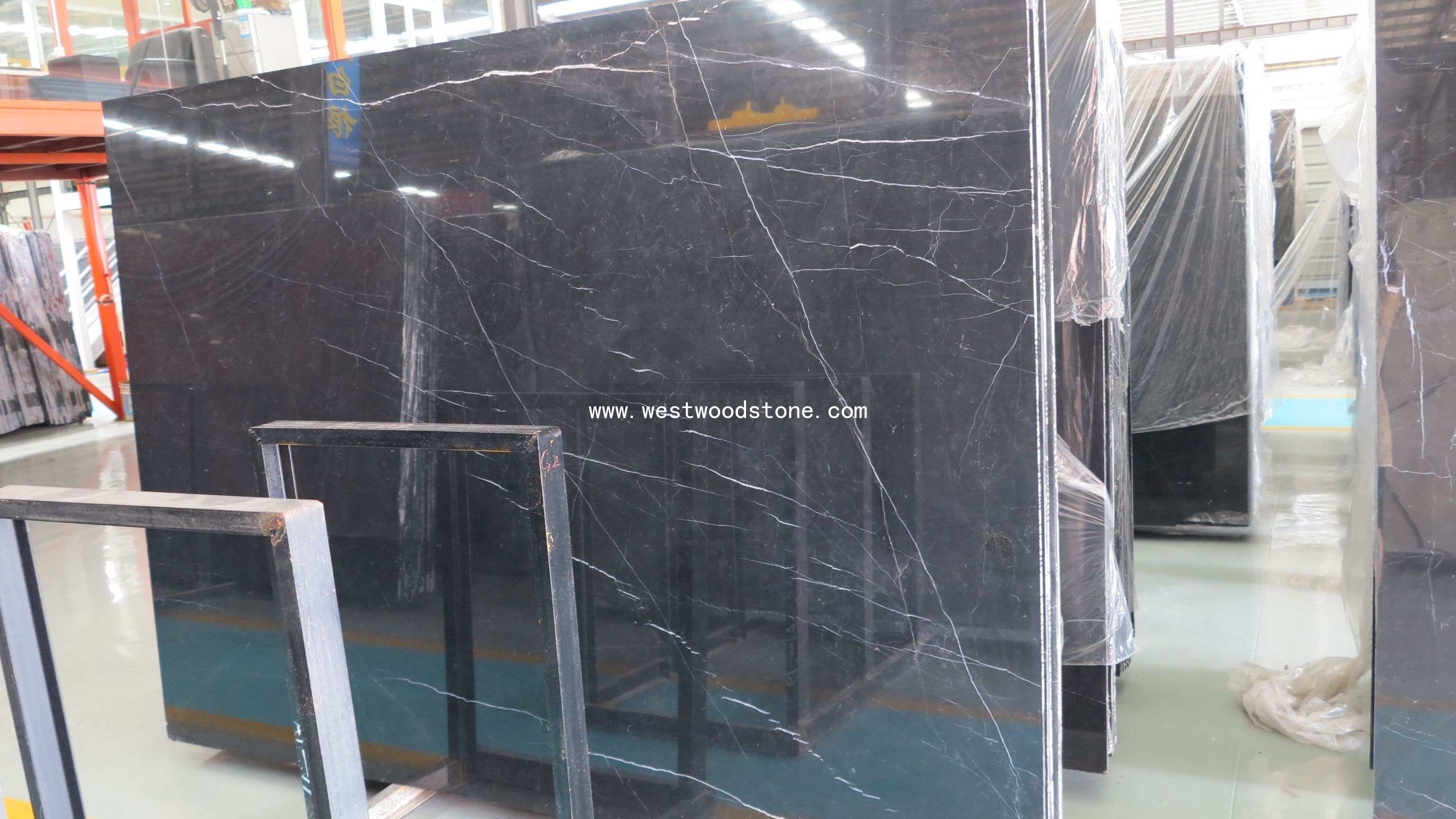 nero marquina black marble slab